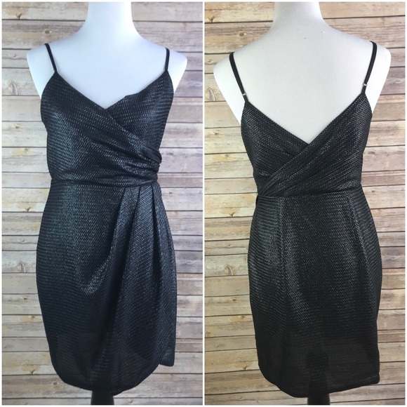 silence + noise Dresses & Skirts - Silence & Noise Stardust Metallic Mini Wrap Dress